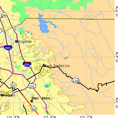 Zip code 95132 close-up map