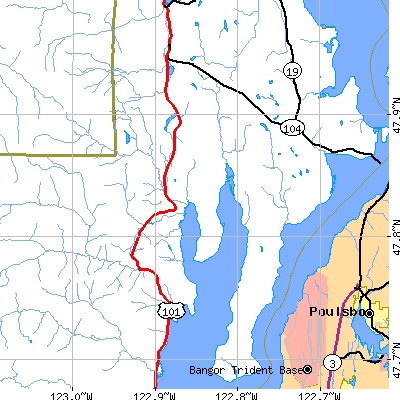 Zip code 98376 close-up map