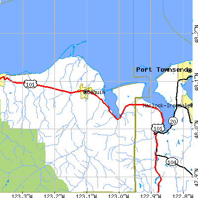 Zip code 98382 close-up map