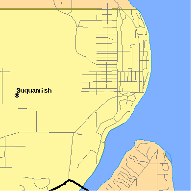 Zip code 98392 close-up map