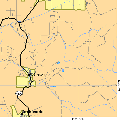 Zip code 98396 close-up map