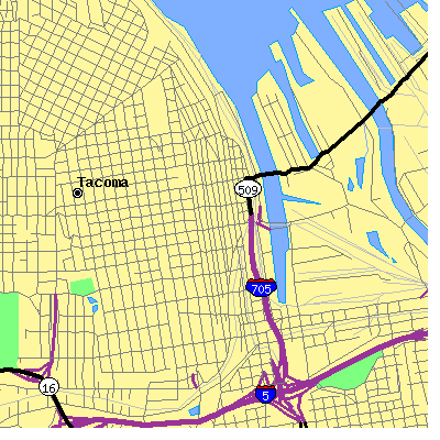 Zip code 98402 close-up map