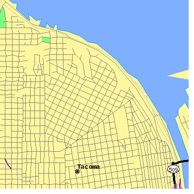 Zip code 98403 close-up map