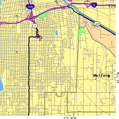 Zip code 98404 close-up map