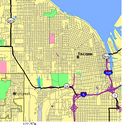 Zip code 98405 close-up map