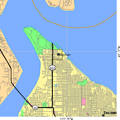 Zip code 98407 close-up map