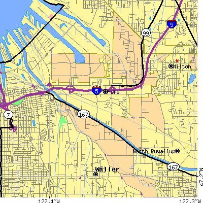 Zip code 98424 close-up map
