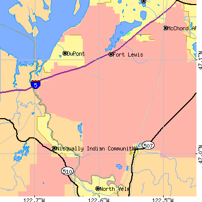 Zip code 98433 close-up map