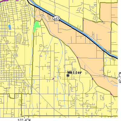 Zip code 98443 close-up map