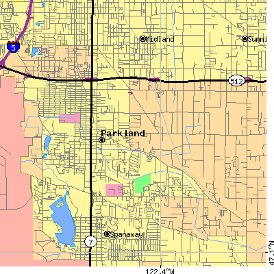 Zip code 98445 close-up map