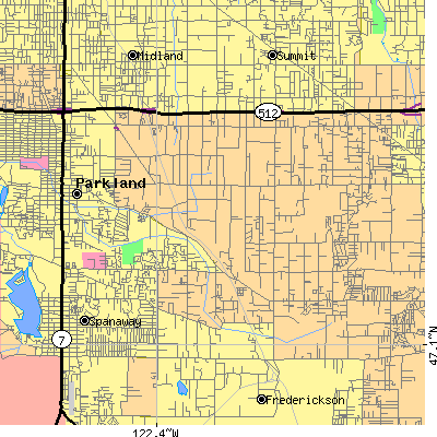 Zip code 98446 close-up map