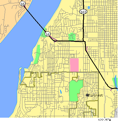 Zip code 98465 close-up map