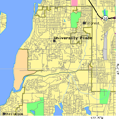 Zip code 98467 close-up map