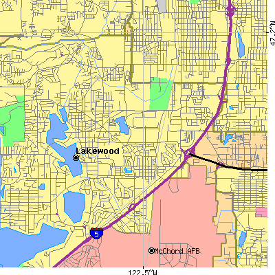Zip code 98499 close-up map