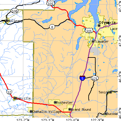 Zip code 98512 close-up map