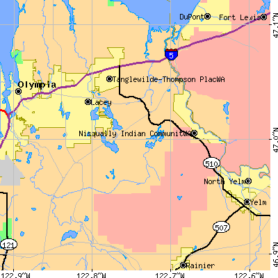 Zip code 98513 close-up map
