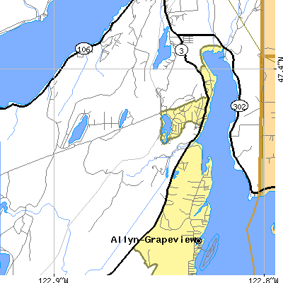 Zip code 98524 close-up map