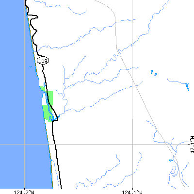 Zip code 98535 close-up map