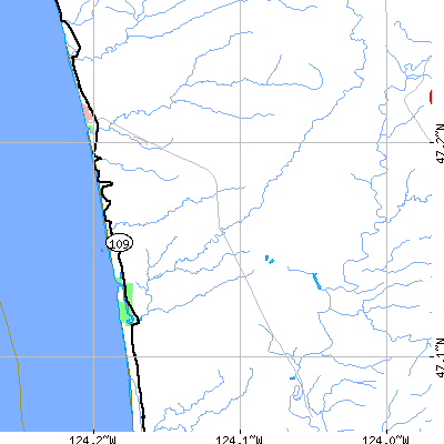 Zip code 98536 close-up map