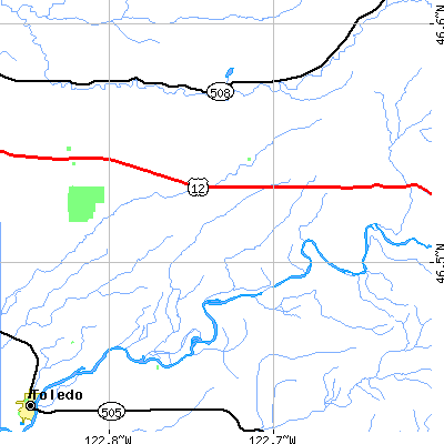 Zip code 98542 close-up map