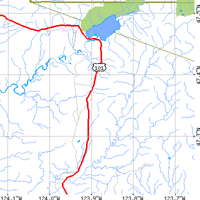 Zip code 98552 close-up map
