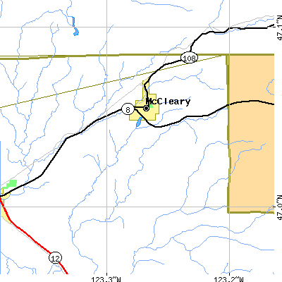 Zip code 98557 close-up map
