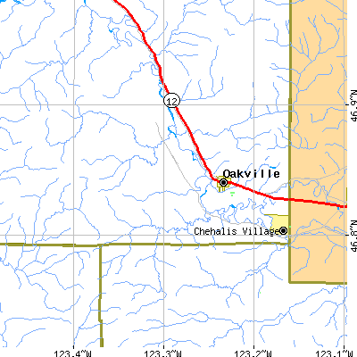 Zip code 98568 close-up map