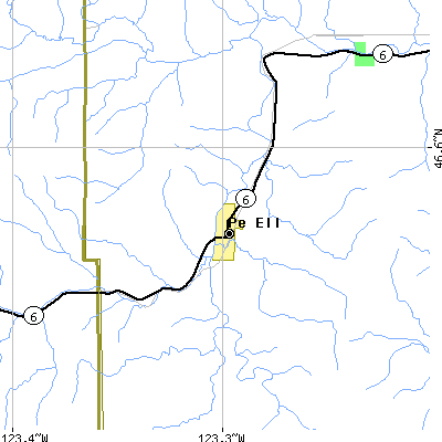 Zip code 98572 close-up map