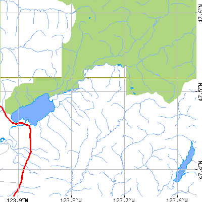 Zip code 98575 close-up map
