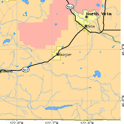 Zip code 98576 close-up map