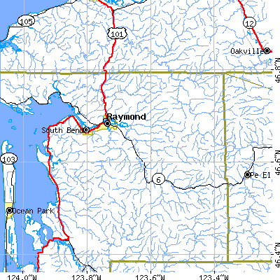 Zip code 98577 close-up map