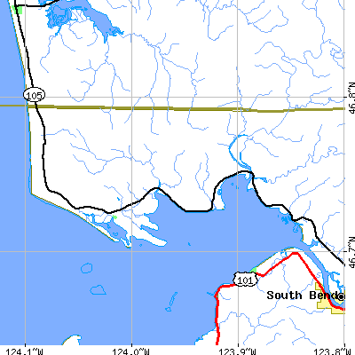 Zip code 98590 close-up map