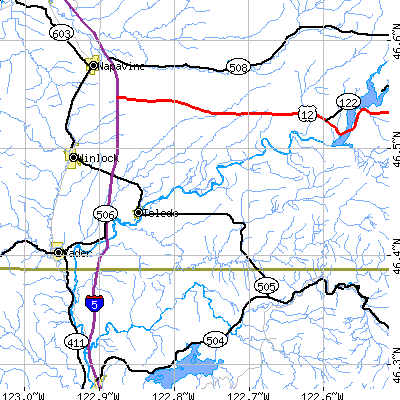 Zip code 98591 close-up map