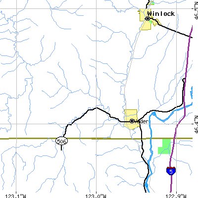 Zip code 98593 close-up map