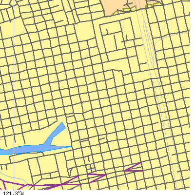 Zip code 95202 close-up map