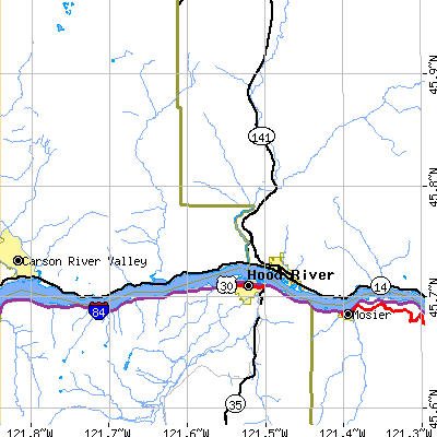 Zip code 98605 close-up map
