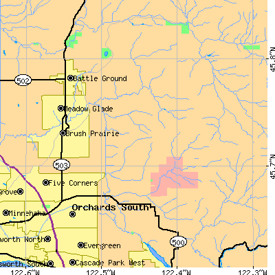 Zip code 98606 close-up map
