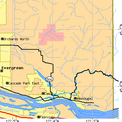 Zip code 98607 close-up map