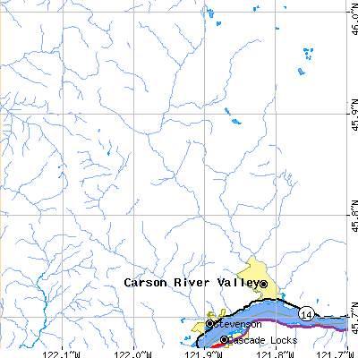 Zip code 98610 close-up map