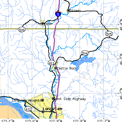 Zip code 98611 close-up map