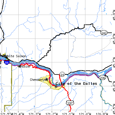 Zip code 98635 close-up map