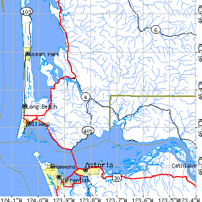 Zip code 98638 close-up map