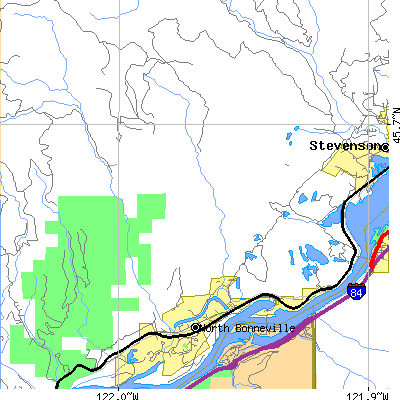 Zip code 98639 close-up map