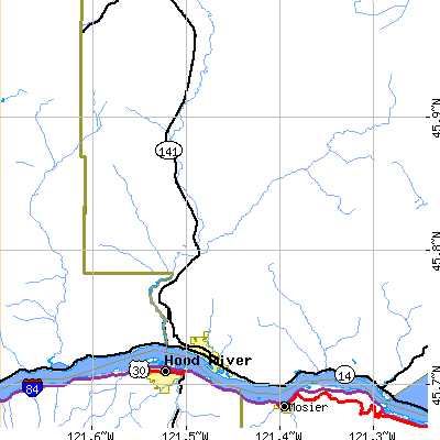 Zip code 98672 close-up map