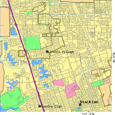 Zip code 95207 close-up map
