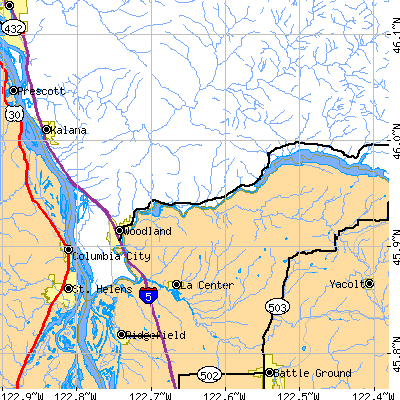 Zip code 98674 close-up map