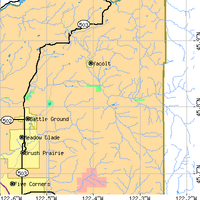 Zip code 98675 close-up map