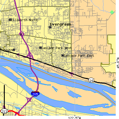 Zip code 98683 close-up map