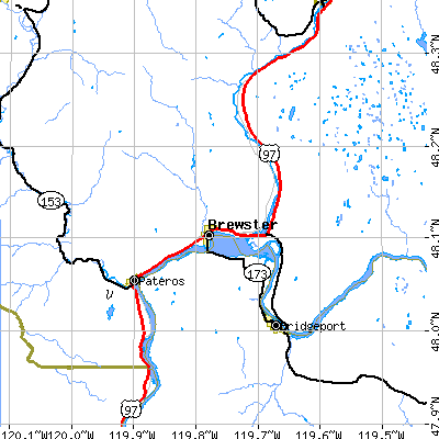 Zip code 98812 close-up map