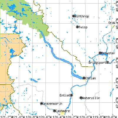 Zip code 98816 close-up map